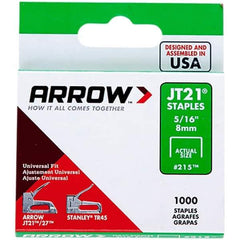 Arrow - 7/16" Wide Galvanized Steel Light-Duty Staples - 5/16" Leg Length - Eagle Tool & Supply