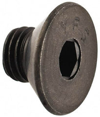 Value Collection - 5/16-24 UNF Hex Socket Drive, 82° Flat Screw - Alloy Steel, Black Oxide Finish, Fully Threaded, 3/8" OAL - Eagle Tool & Supply