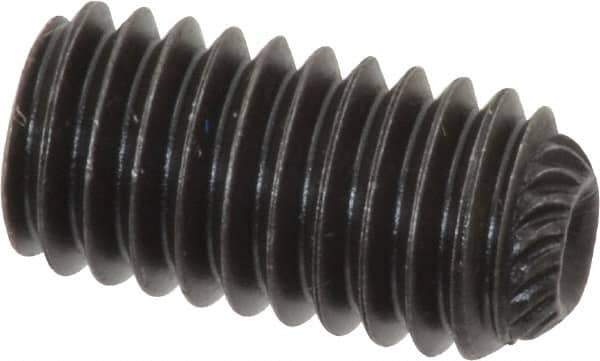 Value Collection - 3/8-16 UNC, 3/4" OAL, Knurled Cup Point Set Screw - Grade ASTM F912 Alloy Steel, 3/16" Key - Eagle Tool & Supply