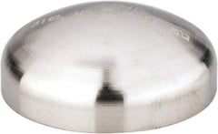 VNE - 1", Unpolished Style, Sanitary Stainless Steel Pipe End Cap - Butt Weld Connection, Grade 316L - Eagle Tool & Supply