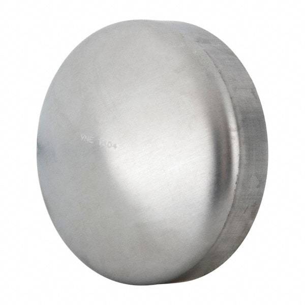 VNE - 4", Unpolished Style, Sanitary Stainless Steel Pipe End Cap - Butt Weld Connection, Grade 304 - Eagle Tool & Supply