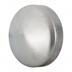 VNE - 4", Unpolished Style, Sanitary Stainless Steel Pipe End Cap - Butt Weld Connection, Grade 304 - Eagle Tool & Supply