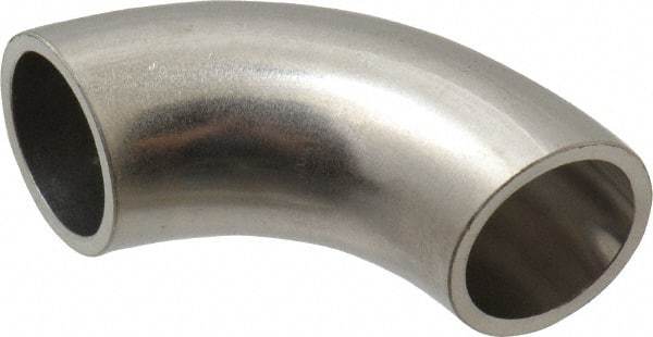 VNE - 3/4", Unpolished Style, Sanitary Stainless Steel Pipe 90° Elbow - Butt Weld x Butt Weld Connection, Grade 316L - Eagle Tool & Supply