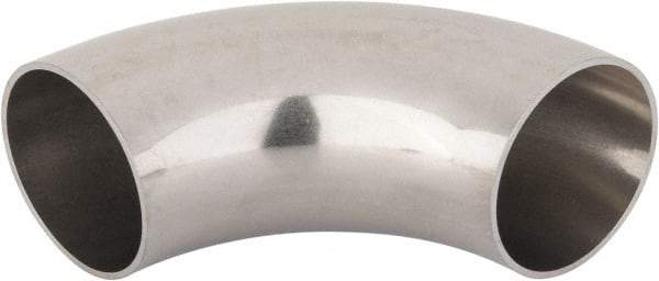 VNE - 2", Unpolished Style, Sanitary Stainless Steel Pipe 90° Elbow - Butt Weld x Butt Weld Connection, Grade 316L - Eagle Tool & Supply