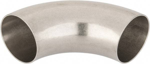 VNE - 2-1/2", Unpolished Style, Sanitary Stainless Steel Pipe 90° Elbow - Butt Weld x Butt Weld Connection, Grade 316L - Eagle Tool & Supply