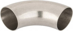 VNE - 2-1/2", Unpolished Style, Sanitary Stainless Steel Pipe 90° Elbow - Butt Weld x Butt Weld Connection, Grade 316L - Eagle Tool & Supply