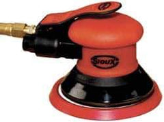 Sioux Tools - 12,000 OPM, 13 CFM Air Consumption, Palm Air Orbital Sander - Round Pad, 1/4 NPT Inlet - Eagle Tool & Supply