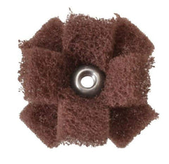 Merit Abrasives - 1-1/2" Diam Medium Density Cross Buff - 2 Plys, 8-32 Thread, Very Fine Grade, 23,000 Max RPM - Eagle Tool & Supply