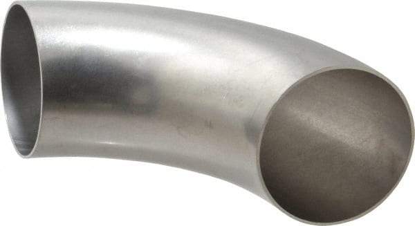 VNE - 4", Unpolished Style, Sanitary Stainless Steel Pipe 90° Elbow - Butt Weld x Butt Weld Connection, Grade 304 - Eagle Tool & Supply