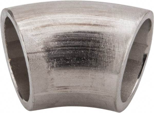 VNE - 3/4", Unpolished Style, Sanitary Stainless Steel Pipe 45° Elbow - Butt Weld x Butt Weld Connection, Grade 304 - Eagle Tool & Supply