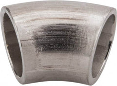 VNE - 3/4", Unpolished Style, Sanitary Stainless Steel Pipe 45° Elbow - Butt Weld x Butt Weld Connection, Grade 304 - Eagle Tool & Supply
