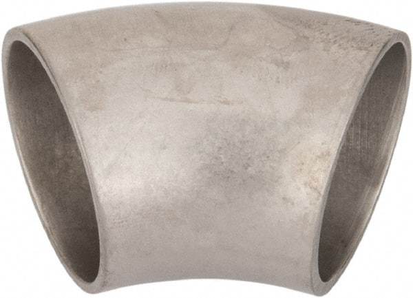 VNE - 1-1/4", Unpolished Style, Sanitary Stainless Steel Pipe 45° Elbow - Butt Weld x Butt Weld Connection, Grade 316L - Eagle Tool & Supply