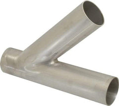 VNE - 2", Unpolished Style, Sanitary Stainless Steel Pipe 45° Lateral - Butt Weld x Butt Weld x Butt Weld Connection, Grade 304 - Eagle Tool & Supply