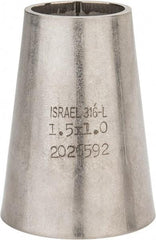 VNE - 1-1/2 x 1", Unpolished Style, Sanitary Stainless Steel Pipe Concentric Reducer - Butt Weld x Butt Weld Connection, Grade 316L - Eagle Tool & Supply