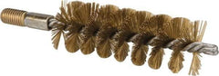 Value Collection - 1-1/2" Diam Helical Brass Tube Brush - 0.012" Filament Diam, 4-1/4" Brush Length, 7-1/2" OAL, 1/2-12 Male Shank - Eagle Tool & Supply