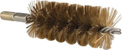 Value Collection - 2" Diam Helical Brass Tube Brush - Single Spiral, 0.012" Filament Diam, 4-1/4" Brush Length, 7-1/2" OAL, 1/2-12 Male Shank - Eagle Tool & Supply