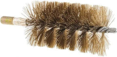 Value Collection - 2-1/2" Diam Helical Brass Tube Brush - 0.014" Filament Diam, 4-1/4" Brush Length, 7-1/2" OAL, 1/2-12 Male Shank - Eagle Tool & Supply