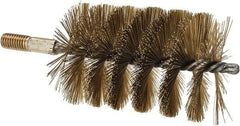 Value Collection - 3" Diam Helical Brass Tube Brush - 0.016" Filament Diam, 4-1/4" Brush Length, 7-1/2" OAL, 1/2-12 Male Shank - Eagle Tool & Supply