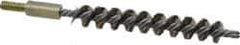 Value Collection - 1/2" Diam Helical Stainless Steel Tube Brush - 0.012" Filament Diam, 3-1/2" Brush Length, 5-1/2" OAL, 1/4-20 Male Shank - Eagle Tool & Supply