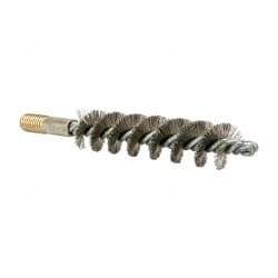 Value Collection - 1" Diam Helical Stainless Steel Tube Brush - 0.012" Filament Diam, 4-1/4" Brush Length, 7-1/2" OAL, 1/2-12 Male Shank - Eagle Tool & Supply