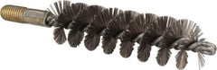 Value Collection - 1-1/4" Diam Helical Stainless Steel Tube Brush - 0.012" Filament Diam, 4-1/4" Brush Length, 7-1/2" OAL, 1/2-12 Male Shank - Eagle Tool & Supply