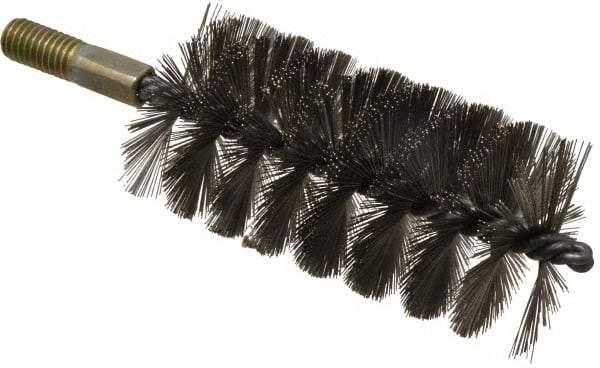 Value Collection - 2-1/4" Diam Helical Stainless Steel Tube Brush - 0.012" Filament Diam, 4-1/4" Brush Length, 7-1/2" OAL, 1/2-12 Male Shank - Eagle Tool & Supply