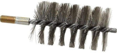 Value Collection - 2-3/4" Diam Helical Stainless Steel Tube Brush - 0.014" Filament Diam, 4-1/4" Brush Length, 7-1/2" OAL, 1/2-12 Male Shank - Eagle Tool & Supply