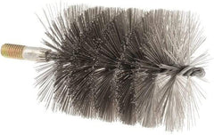 Value Collection - 3-1/2" Diam Helical Stainless Steel Tube Brush - 0.016" Filament Diam, 4-1/4" Brush Length, 7-1/2" OAL, 1/2-12 Male Shank - Eagle Tool & Supply