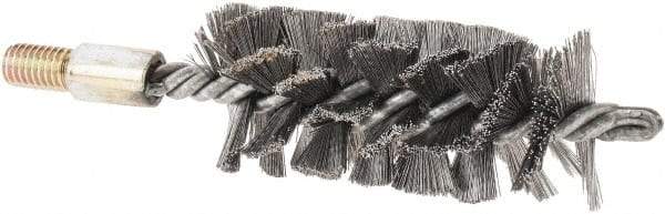 Value Collection - 1-3/4" Diam Helical Steel Tube Brush - Single Spiral, 0.012" Filament Diam, 4" Brush Length, 7" OAL, 1/2-12 Male Shank - Eagle Tool & Supply