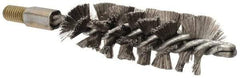 Value Collection - 1-1/2" Diam Helical Stainless Steel Tube Brush - Single Spiral, 0.012" Filament Diam, 4" Brush Length, 7" OAL, 1/2-12 Male Shank - Eagle Tool & Supply