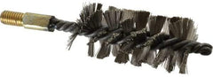 Value Collection - 1-3/4" Diam Helical Stainless Steel Tube Brush - Single Spiral, 0.012" Filament Diam, 4" Brush Length, 7" OAL, 1/2-12 Male Shank - Eagle Tool & Supply