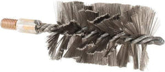 Value Collection - 2-1/2" Diam Helical Stainless Steel Tube Brush - Single Spiral, 0.012" Filament Diam, 4" Brush Length, 7" OAL, 1/2-12 Male Shank - Eagle Tool & Supply