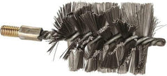 Value Collection - 3" Diam Helical Stainless Steel Tube Brush - Single Spiral, 0.016" Filament Diam, 4" Brush Length, 7" OAL, 1/2-12 Male Shank - Eagle Tool & Supply