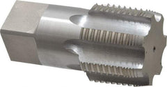 Interstate - 2 - 11-1/2 NPT, 7 Flutes, Bright Finish, High Speed Steel, Interrupted Thread Pipe Tap - 1-7/8 Inch Shank Diameter, 1-7/8 Inch Shank Diameter, 1-3/4 Inch Thread Length, 1.40 Inch Square Size, Regular Hook - Eagle Tool & Supply
