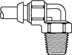 Parker - 10mm Outside Diam, 3/8-19 BSPT, Nickel Plated Brass Push-to-Connect Tube Male Elbow Compact - 300 Max psi, Tube to Male Connection - Eagle Tool & Supply