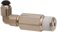 Parker - 4mm Outside Diam, 1/4-19 BSPT, Nickel Plated Brass Push-to-Connect Tube Male Elbow Long - 300 Max psi, Tube to Male Connection - Eagle Tool & Supply