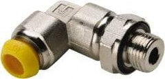 Parker - 14mm Outside Diam, 1/2-14 BSPP, Nickel Plated Brass Push-to-Connect Tube Male Elbow - 300 Max psi, Tube to Male BSPP Connection - Eagle Tool & Supply