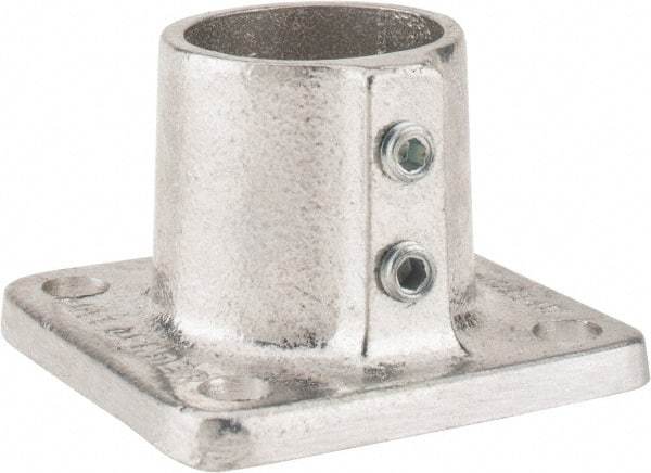 Hollaender - 1-1/4" Pipe, Base Flange, Aluminum Alloy Flange Pipe Rail Fitting - Bright Finish - Eagle Tool & Supply