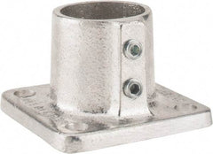 Hollaender - 1-1/4" Pipe, Base Flange, Aluminum Alloy Flange Pipe Rail Fitting - Bright Finish - Eagle Tool & Supply