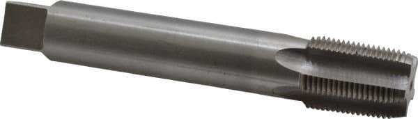 Interstate - 3/4-14 NPT, 5 Flute, Plug Chamfer, Bright Finish, High Speed Steel, Extension Pipe Tap - 6" OAL, 29/32" Shank Diam, 1-3/8" Thread Length, 0.679" Square Size - Eagle Tool & Supply