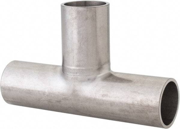 VNE - 1", Unpolished Style, Sanitary Stainless Steel Pipe Tee - Butt Weld x Butt Weld x Butt Weld Connection, Grade 316L - Eagle Tool & Supply