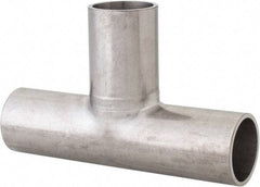 VNE - 1", Unpolished Style, Sanitary Stainless Steel Pipe Tee - Butt Weld x Butt Weld x Butt Weld Connection, Grade 316L - Eagle Tool & Supply