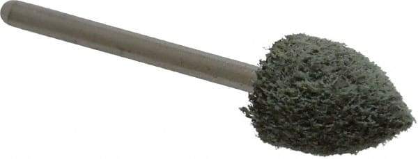 Grier Abrasives - 1/2" Head Diam x 3/4" Thickness, B42, Pointed End, Aluminum Oxide Mounted Point - Green-Gray, Coarse Grade, 33,750 RPM - Eagle Tool & Supply