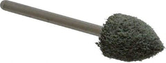 Grier Abrasives - 1/2" Head Diam x 3/4" Thickness, B42, Pointed End, Aluminum Oxide Mounted Point - Green-Gray, Coarse Grade, 33,750 RPM - Eagle Tool & Supply