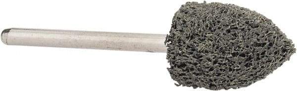 Grier Abrasives - 1/2" Head Diam x 3/4" Thickness, B42, Pointed End, Silicon Carbide Mounted Point - Green-Gray, Fine Grade, 33,750 RPM - Eagle Tool & Supply
