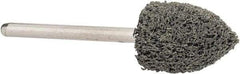 Grier Abrasives - 1/2" Head Diam x 3/4" Thickness, B42, Pointed End, Silicon Carbide Mounted Point - Green-Gray, Fine Grade, 33,750 RPM - Eagle Tool & Supply