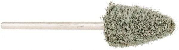 Grier Abrasives - 3/8" Head Diam x 3/4" Thickness, B52, Pointed End, Aluminum Oxide Mounted Point - Green-Gray, Fine Grade, 23,000 RPM - Eagle Tool & Supply