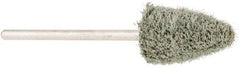 Grier Abrasives - 3/8" Head Diam x 3/4" Thickness, B52, Pointed End, Aluminum Oxide Mounted Point - Green-Gray, Fine Grade, 23,000 RPM - Eagle Tool & Supply