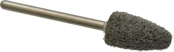 Grier Abrasives - 3/8" Head Diam x 3/4" Thickness, B52, Pointed End, Aluminum Oxide Mounted Point - Green-Gray, Fine Grade, 45,370 RPM - Eagle Tool & Supply