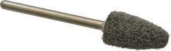 Grier Abrasives - 3/8" Head Diam x 3/4" Thickness, B52, Pointed End, Aluminum Oxide Mounted Point - Green-Gray, Fine Grade, 45,370 RPM - Eagle Tool & Supply